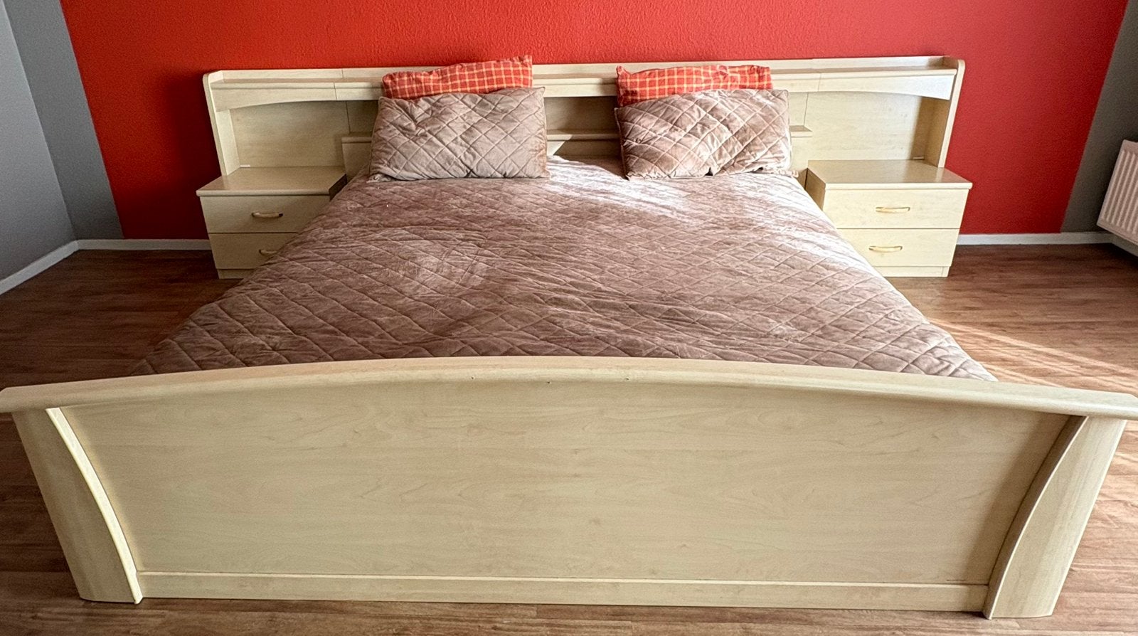 Complete slaapkamer, litsjumeaux bed met ombouw en hang-leg, Ophalen, Gebruikt, Tweepersoons, Klassiek
