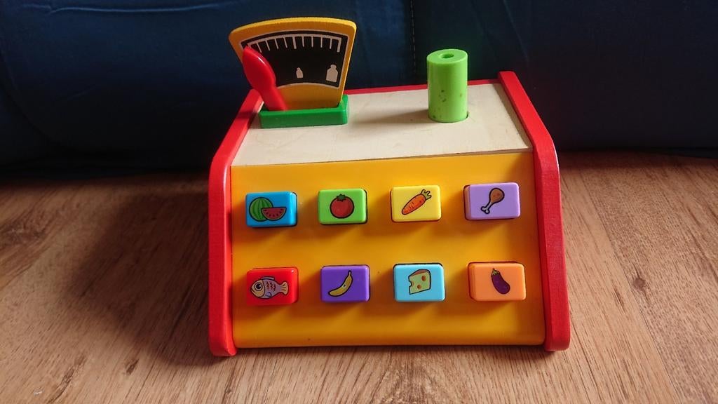Houten speelgoed weegschaal, Ophalen of Verzenden, Gebruikt, Jongen of Meisje
