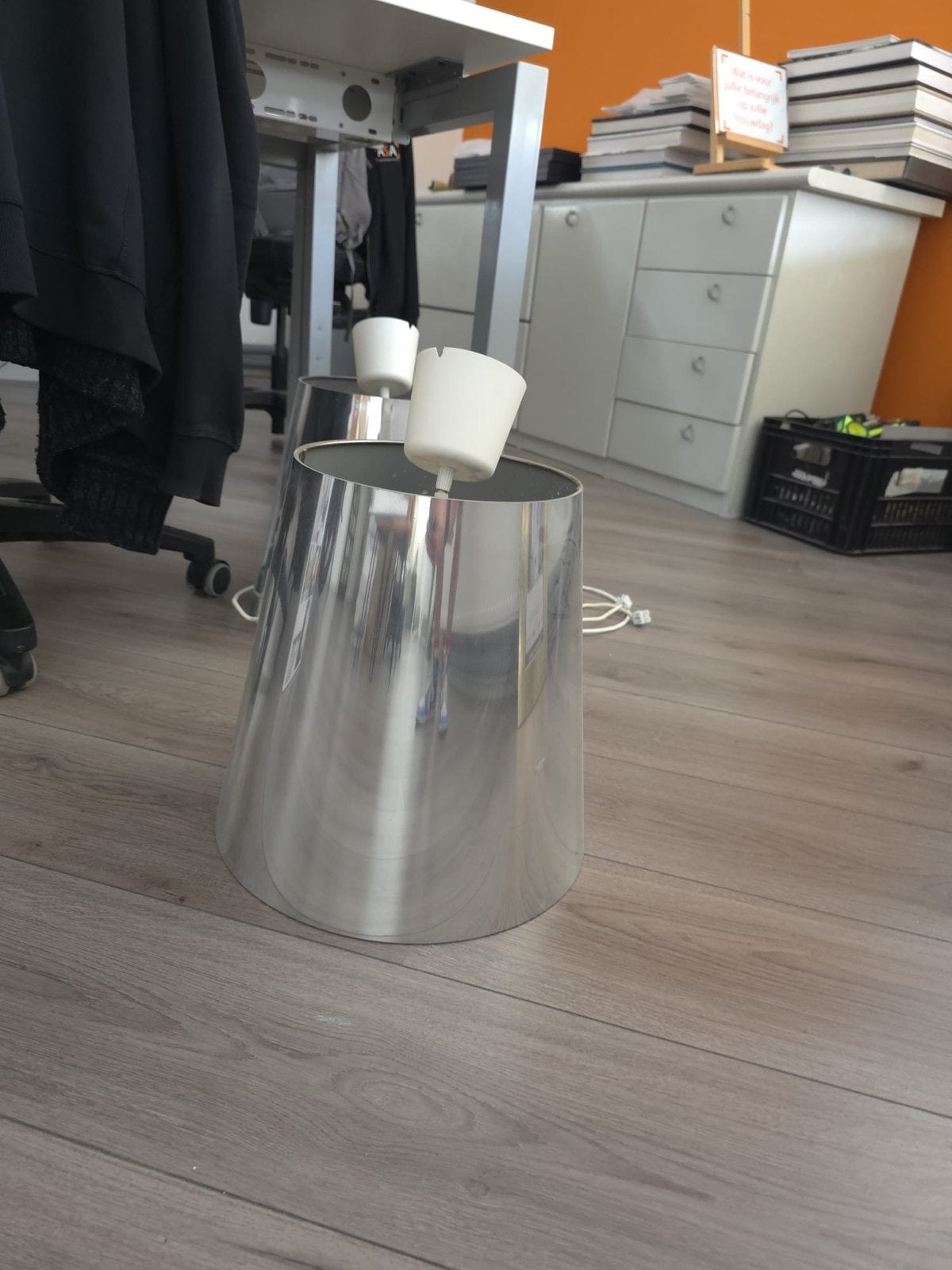 2x IKEA Hanglamp Zilver/Spiegelend Kleurig, Ophalen, Gebruikt, Metaal