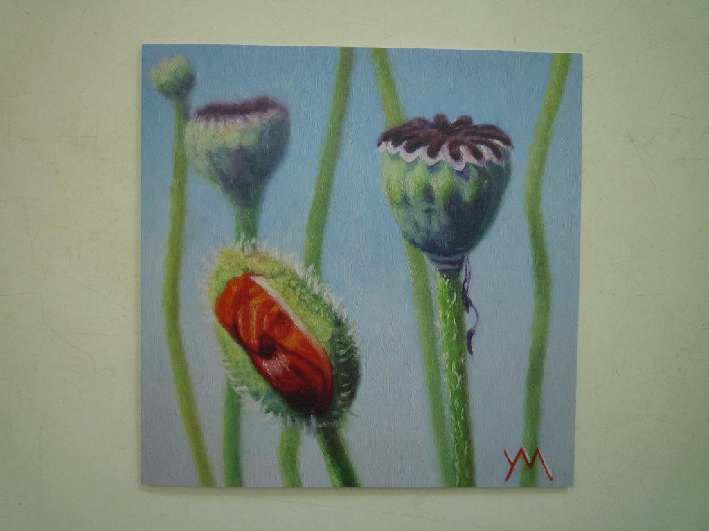 Kunstkaart Yvonne Melchers Red poppies klaproos papaver, Ophalen of Verzenden, Voor 1920, Sterren en Beroemdheden