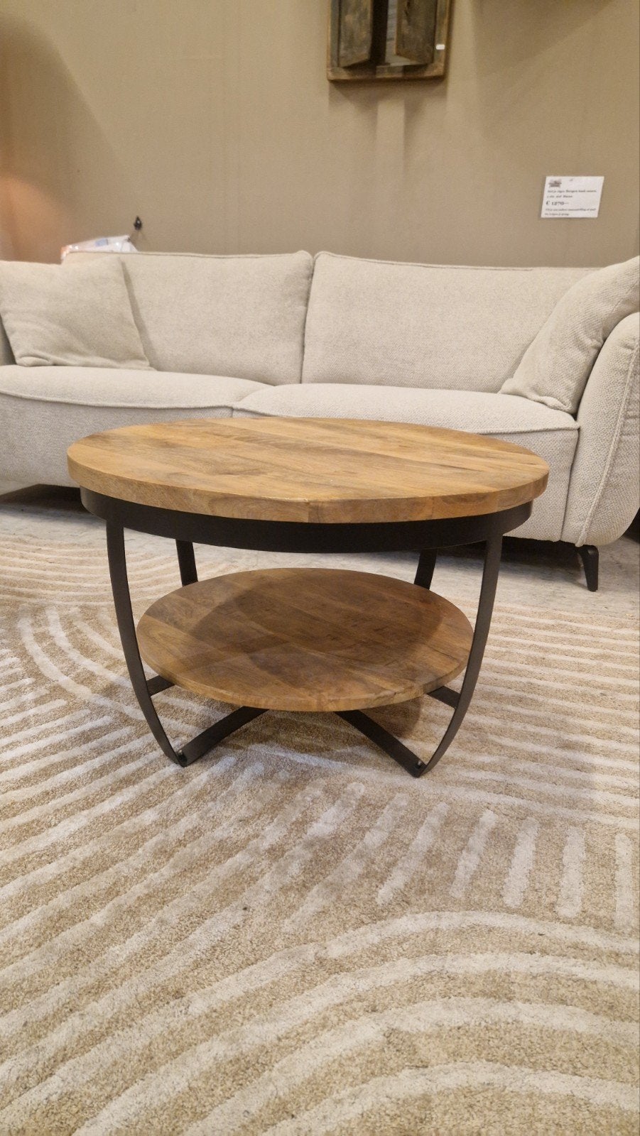 SALE‼️ Mango ronde salontafel parras 70 cm, Ophalen, 50 tot 100 cm, Rond, Nieuw