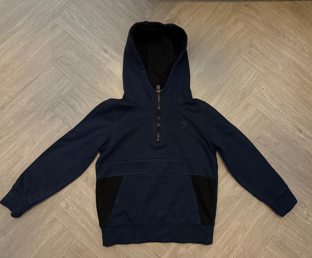 Donker blauwe VINGINO capuchon trui, maat 110, Kinderen en Baby's, Kinderkleding | Maat 110, Verzenden, Trui of Vest, Zo goed als nieuw