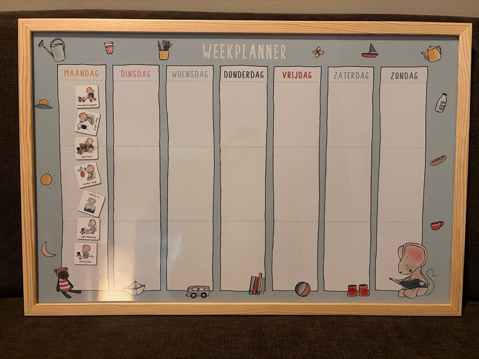 Nieuwe Weekplanner - thuis bij muis met magneetjes, Ophalen, Nieuw, Overige typen