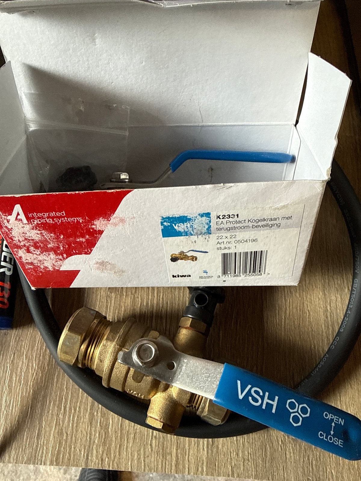 VSH EA Protect Kogelkraan met terugstroombeveiliging 22 mm, Ophalen of Verzenden, Nieuw, Koper, Kraan