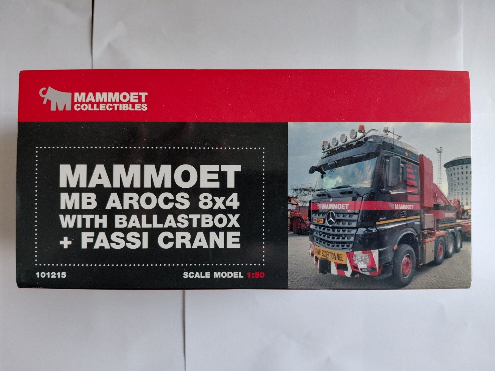 IMC MAMMOET MB AROCS 8X4 WITH BALLASTBOX FASSI CRANE., Ophalen of Verzenden, Nieuw, Bus of Vrachtwagen, Overige merken