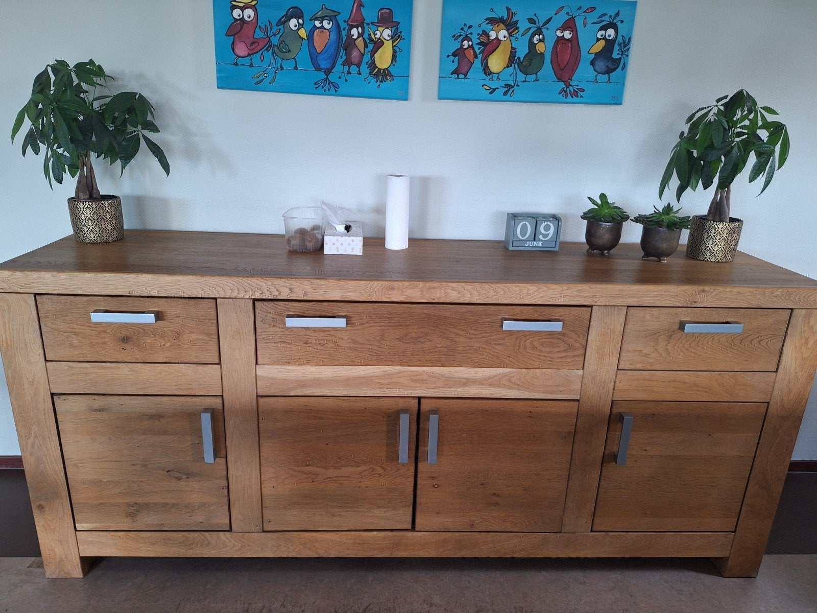 Dressoir massief eiken, Huis en Inrichting, Kasten | Dressoirs, Ophalen, Met deur(en), Eikenhout, Zo goed als nieuw