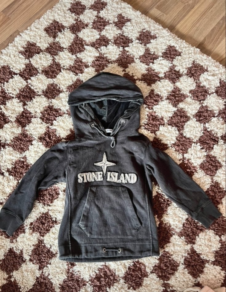 Stone Island Junior Hoodie Zwart - Maat 116, Ophalen of Verzenden, Zo goed als nieuw, Jongen
