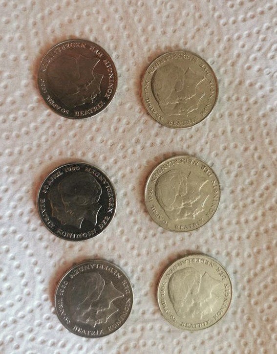Div. munten oa 6x Nederland rijksdaalder troonwisseling 2.5, Postzegels en Munten, Koningin Juliana, Setje, Ophalen of Verzenden