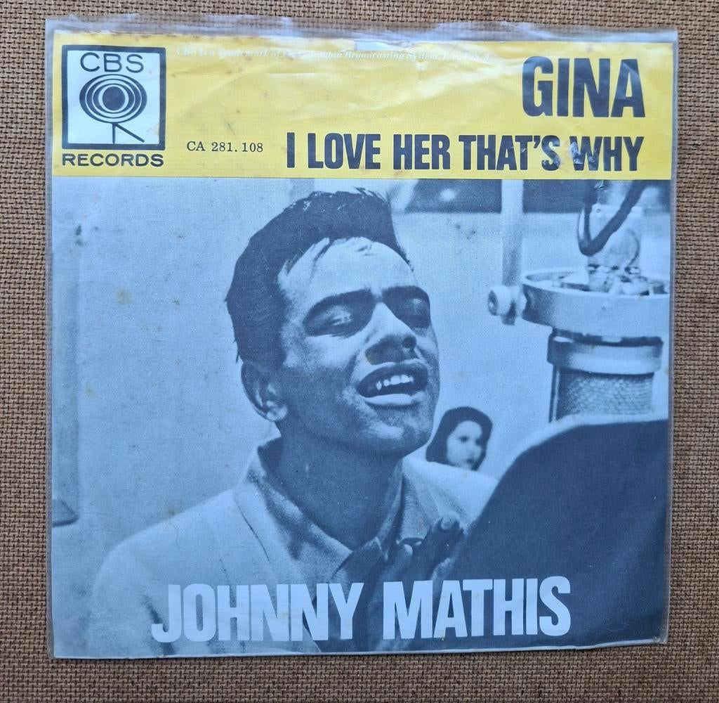 Mathis, Johnny - Gina - Single is TOP, Cd's en Dvd's, Vinyl Singles, Gebruikt, Verzenden, 7 inch, Single