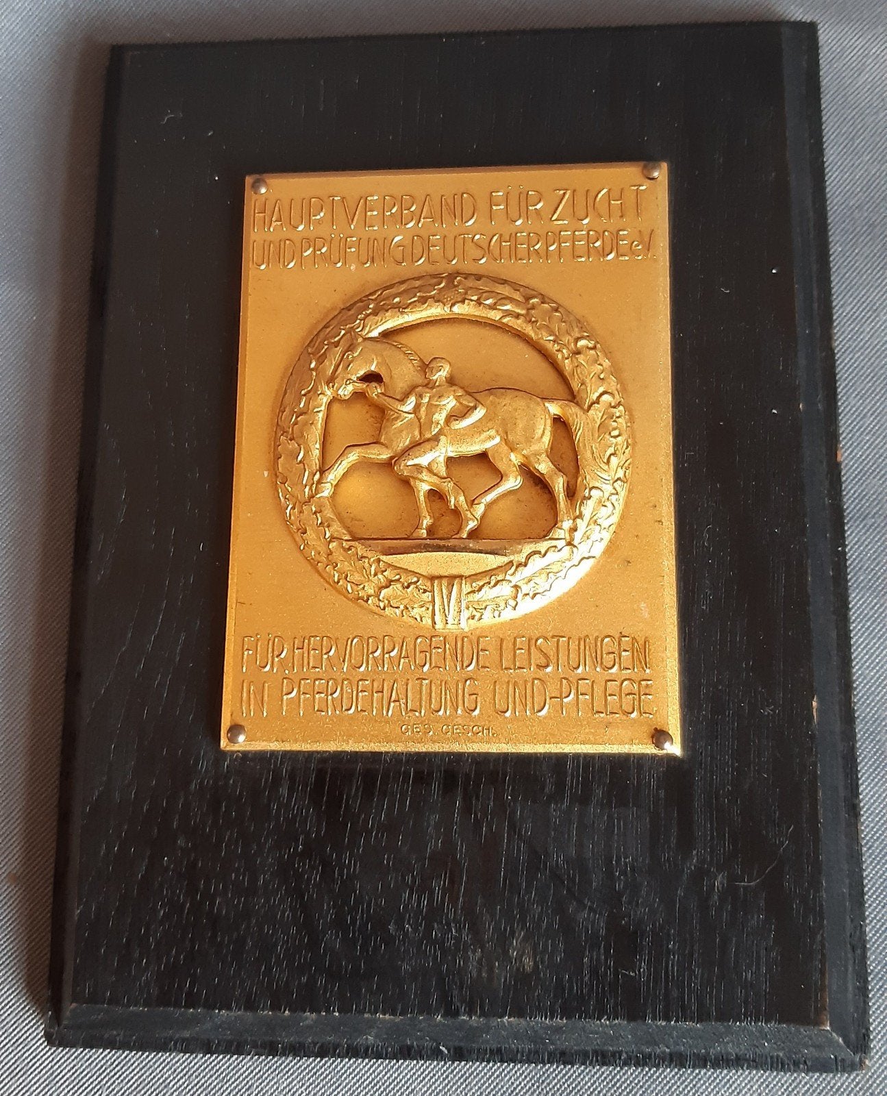Oude Duitse Plaquette Paardensport, Hoofdverband, Militair, Verzamelen, Militaria | Algemeen, Ophalen of Verzenden, Landmacht