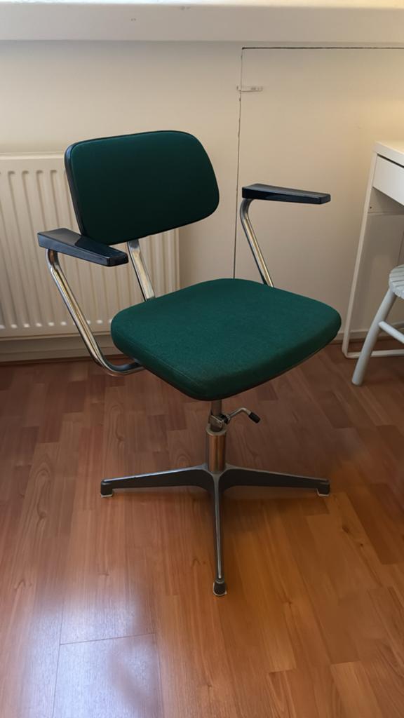 Vintage Gispen Bureaustoel, Dutch Design, Ophalen of Verzenden, Zo goed als nieuw, Groen, Bureaustoel