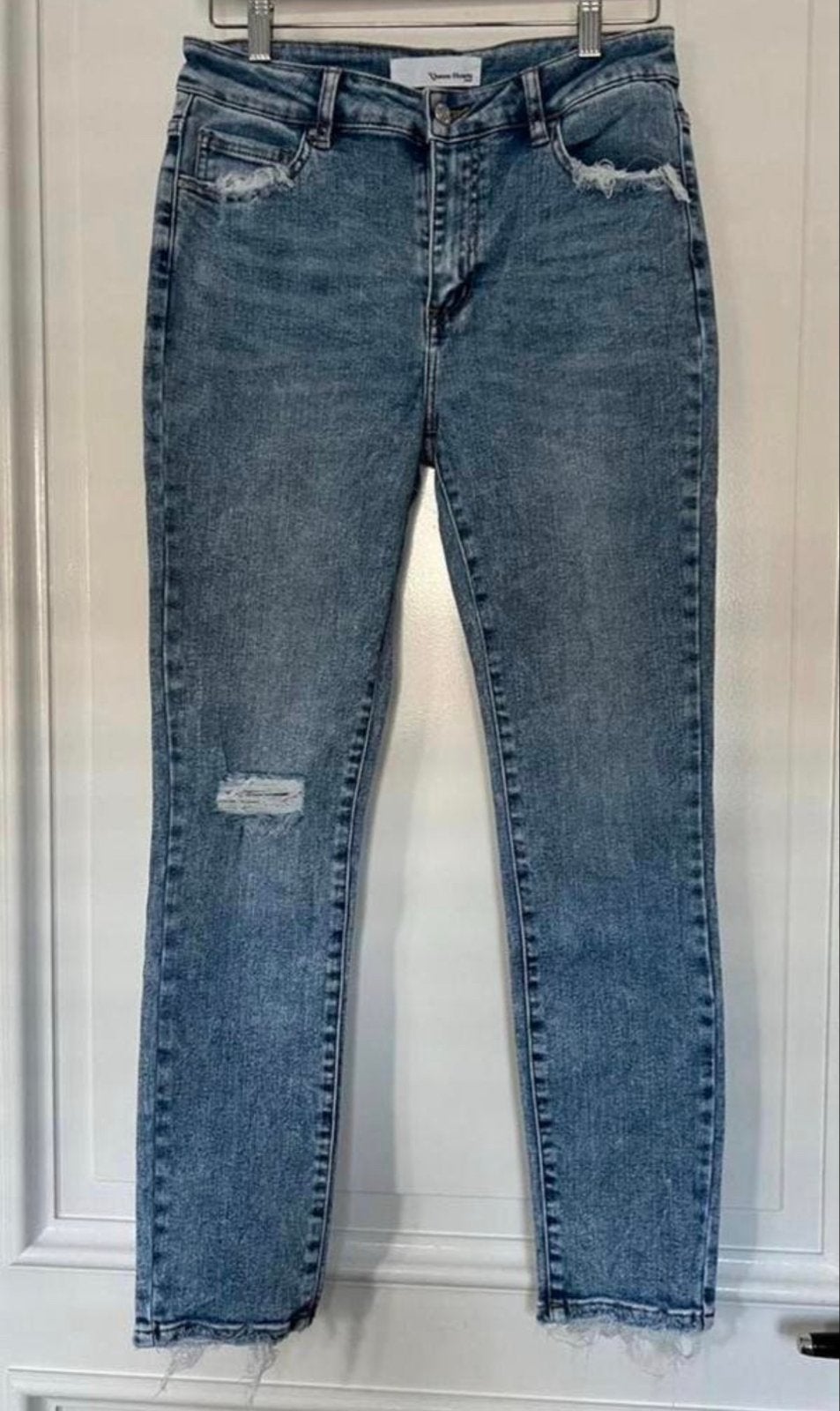 Queen Hearts destroyed mom jeans - Maat 40, Ophalen of Verzenden, Nieuw, Blauw, W30 - W32 (confectie 38/40)