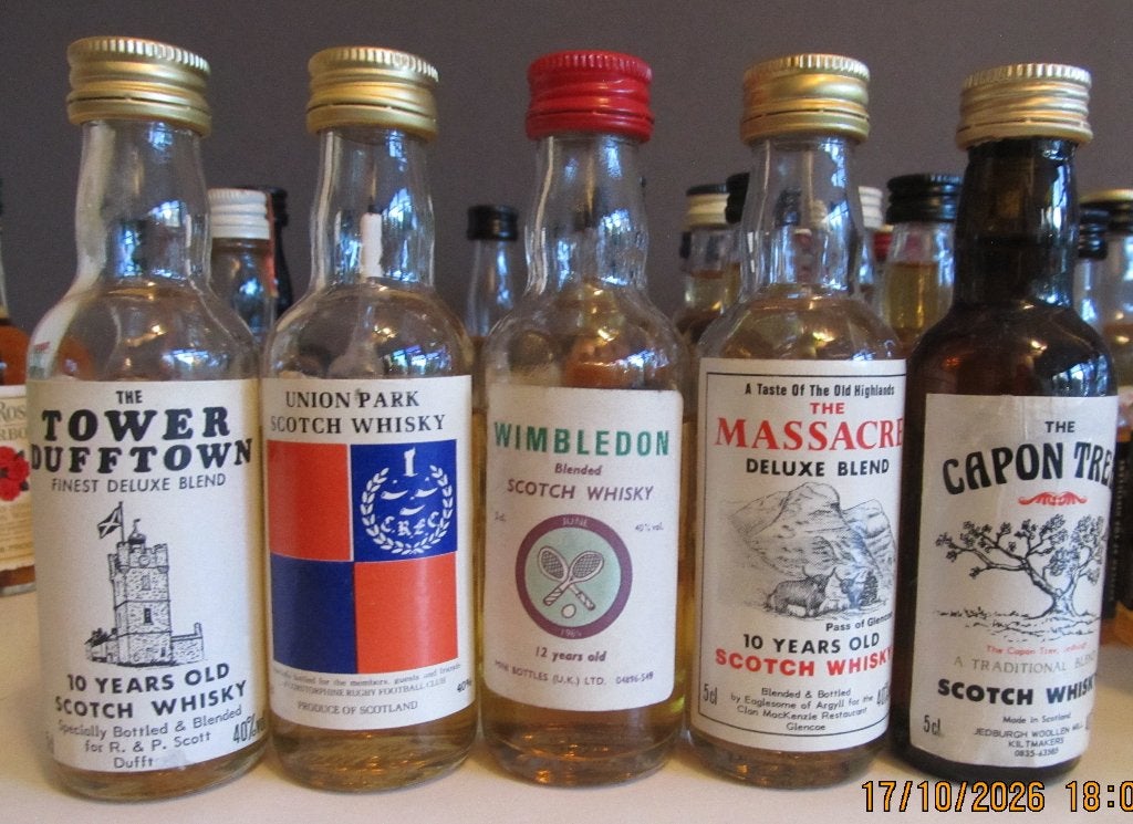 whisky miniatuurflesjes   5 stuks, Ophalen of Verzenden