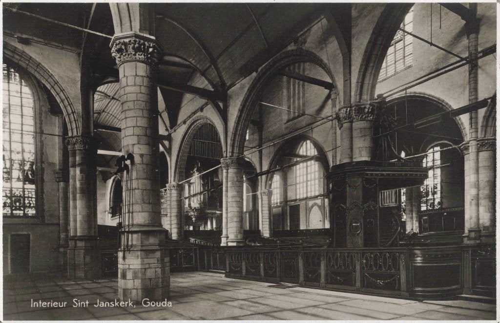 Gouda Sint Janskerk Interieur L3468, Ophalen, 1920 tot 1940, Ongelopen, Zuid-Holland
