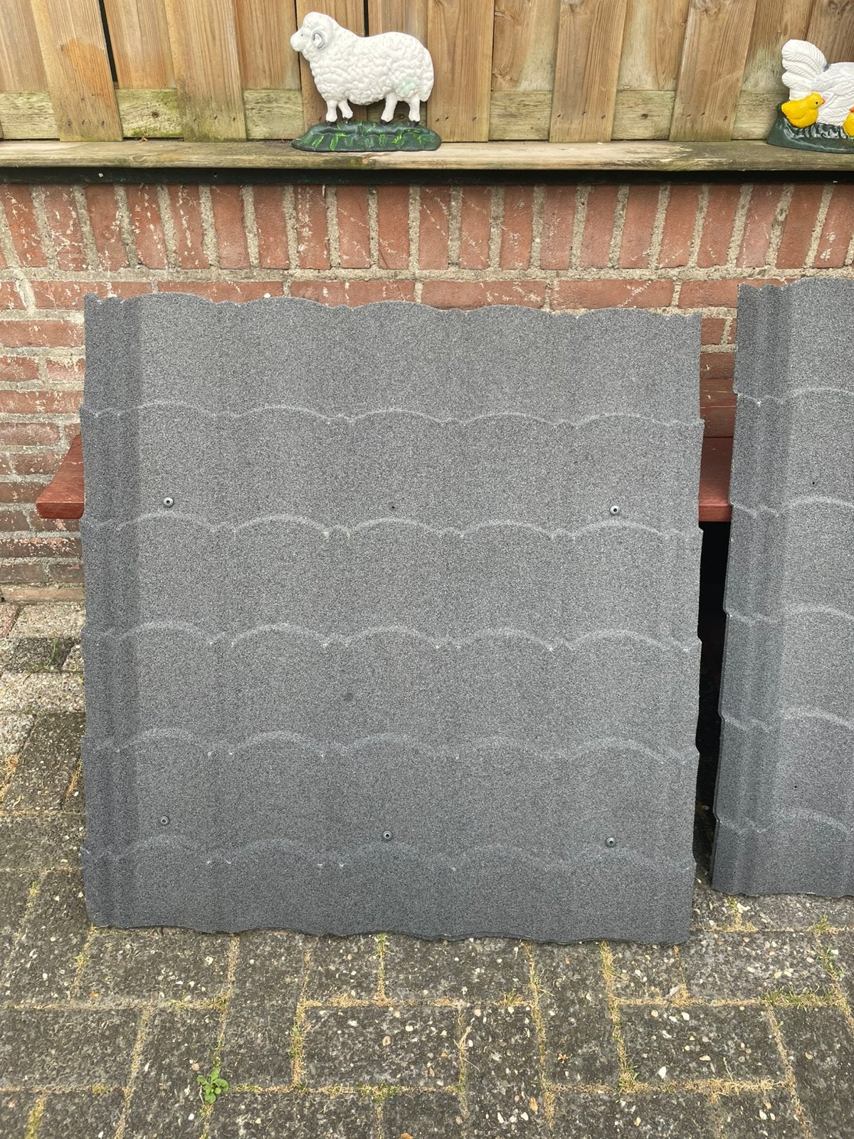 Dakpanplaat 9stuks, Doe-het-zelf en Verbouw, Zwart, Zo goed als nieuw, 15 m² of meer, Metaal