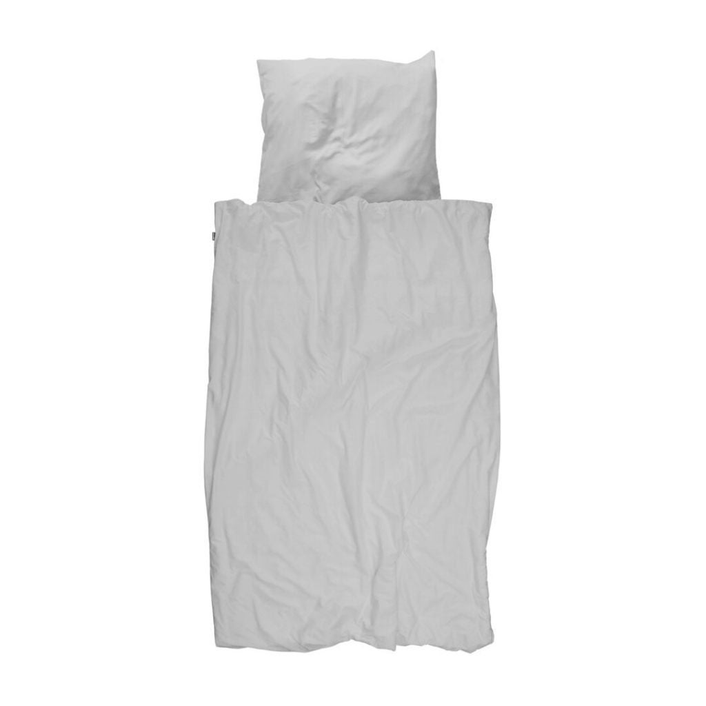 Snurk Uni Dekbedovertrek Grey 140 x 200/220 cm, Eenpersoons, Dekbedovertrek, Katoen, Nieuw