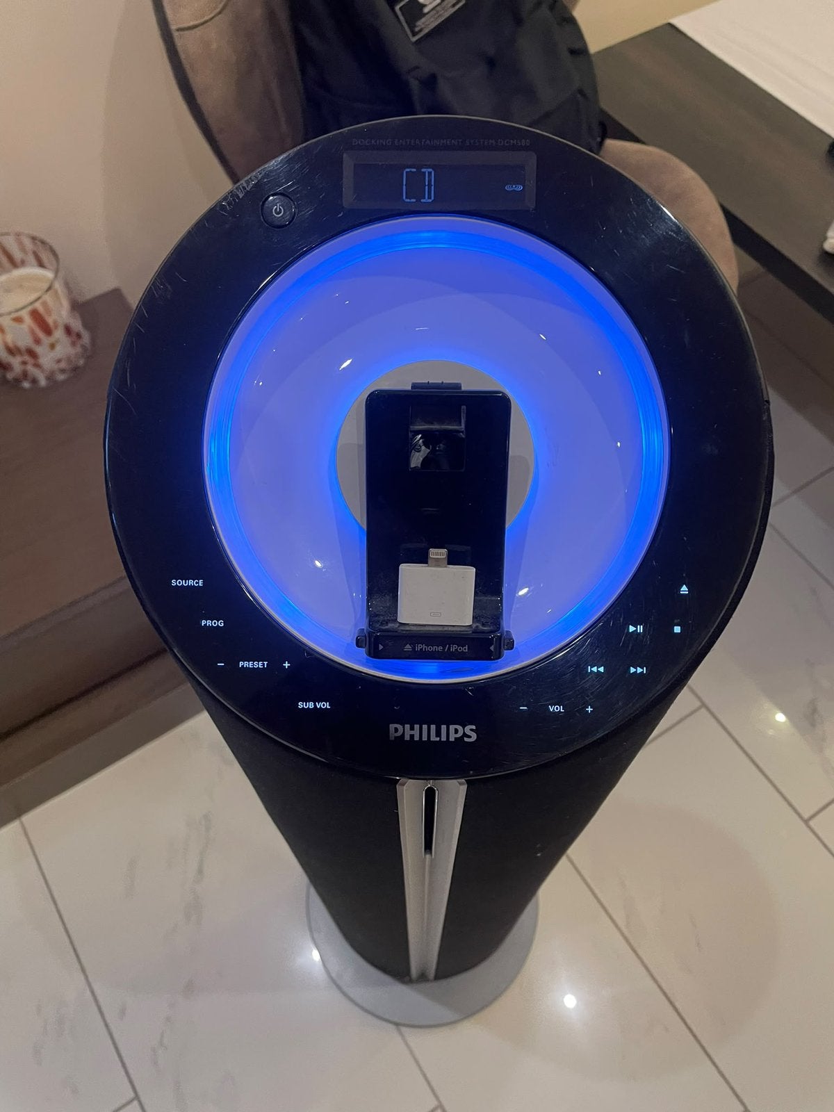 Philips DCM580 Sound Tower 140W – / USB / iPod – werkend, Ophalen, Gebruikt