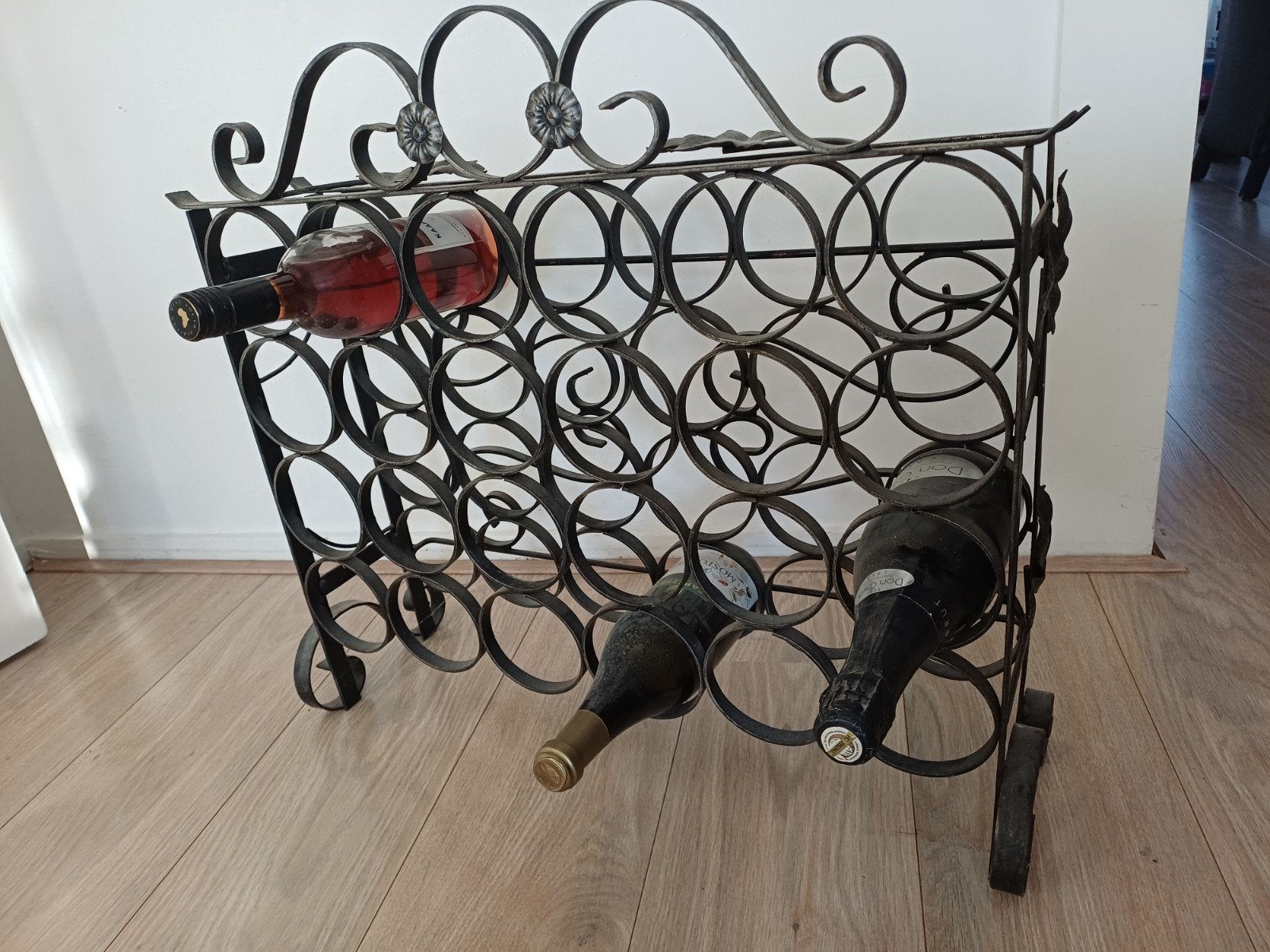 Vintage Decoratief Wijnrek van smeedijzer - Ruimte voor 24 F, Ophalen, 50 – 75, Gebruikt, 25 flessen of meer
