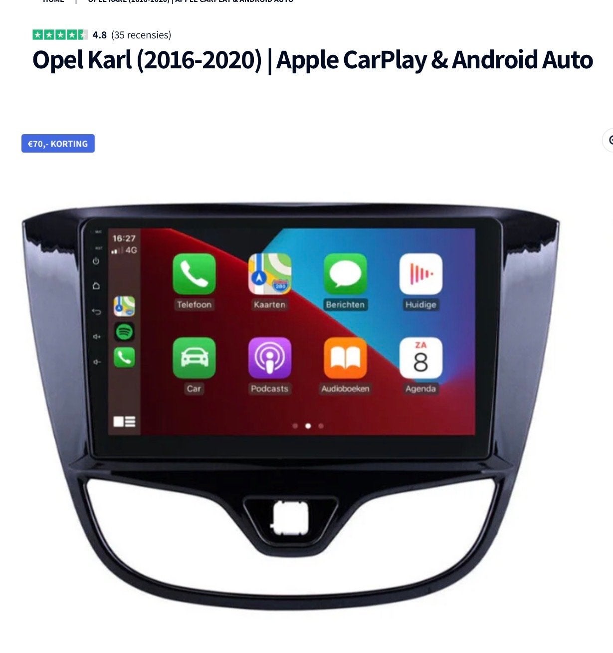 Apple CarPlay & Android Auto voor Opel Karl (2016-2020), Auto diversen, Autoradio's, Ophalen, Nieuw