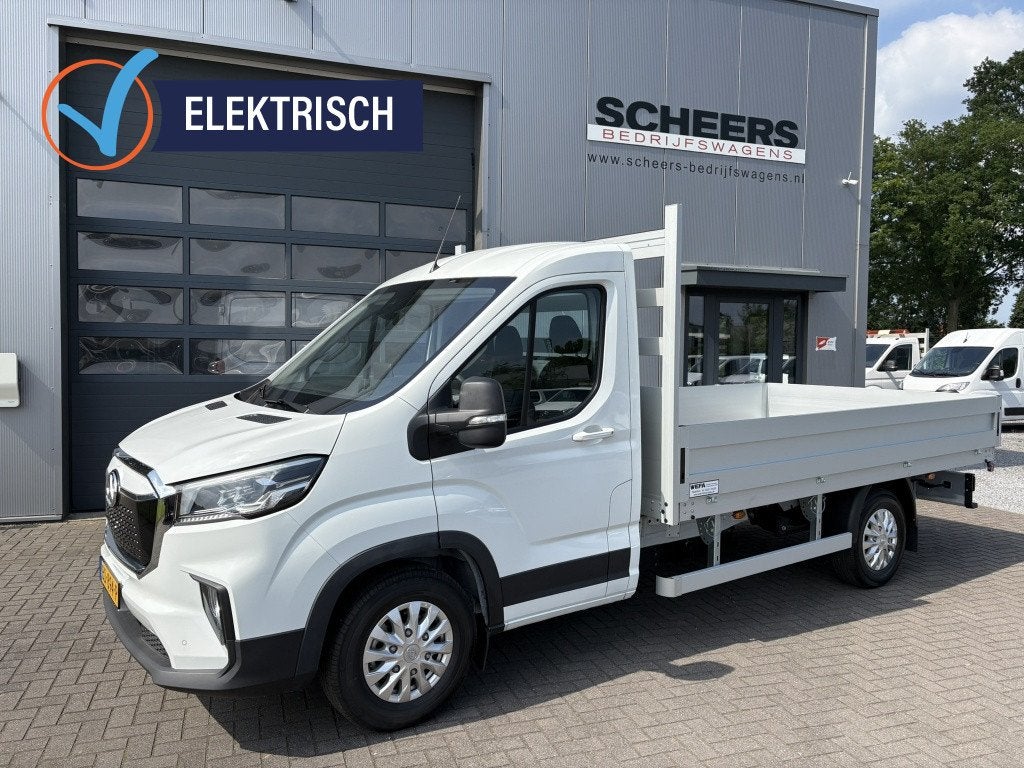 Maxus eDeliver9 65kWh open laadbak (bj 2025), Auto's, Gebruikt, Zwart, Wit, 204 pk