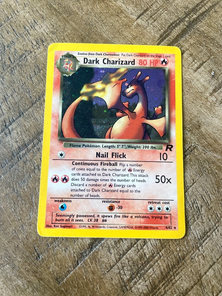 Dark Charizard 4/82 Holo – Team Rocket Pokémon WOTC Vintage, Hobby en Vrije tijd, Verzamelkaartspellen | Pokémon, Ophalen of Verzenden