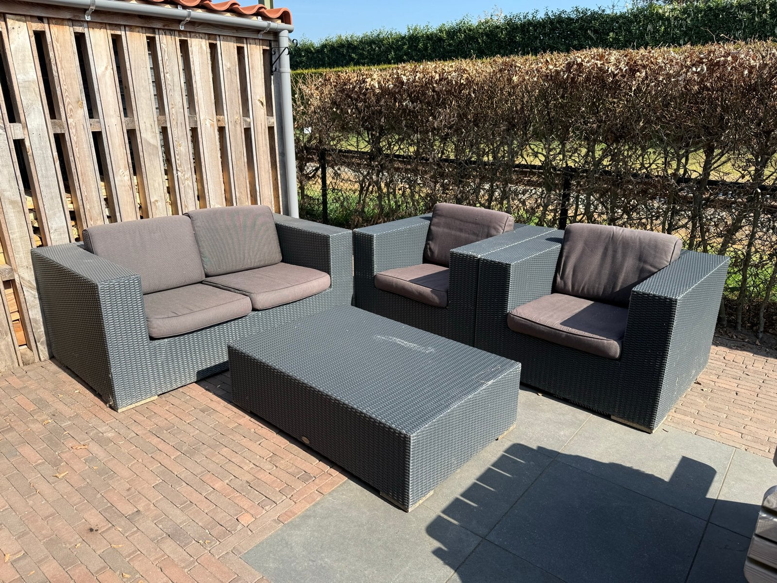 Giardino Wicker Loungeset, Ophalen, 4 zitplaatsen, Gebruikt, Loungeset