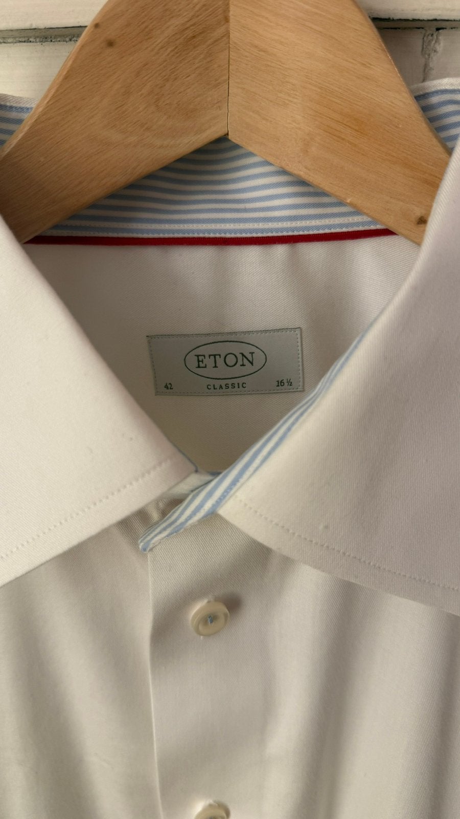 Eton maat 42 classic, Ophalen of Verzenden, Zo goed als nieuw, Wit