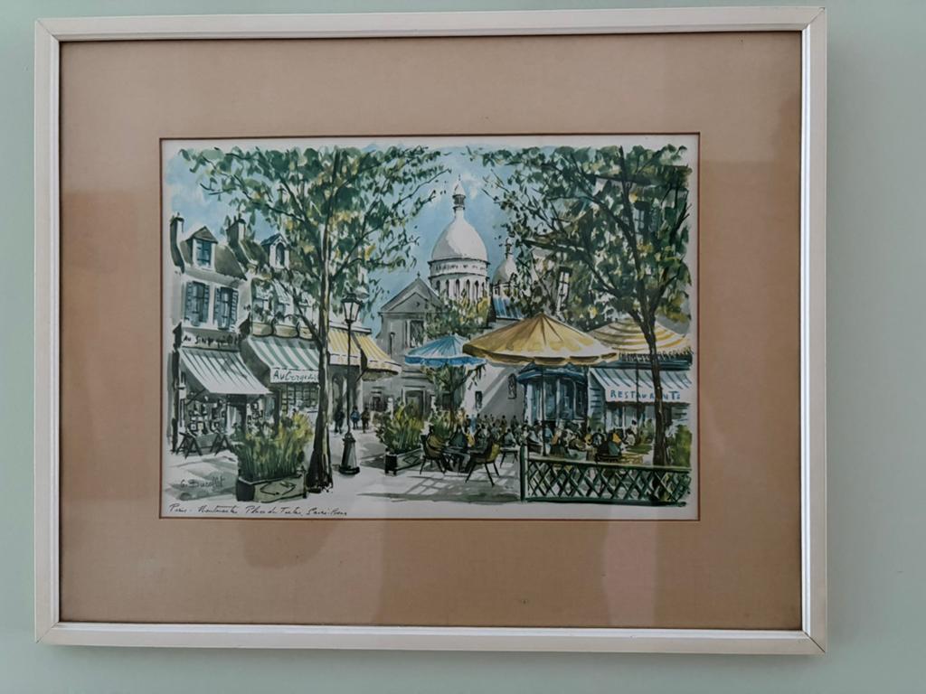 Originele aquarel Ducollet - Montmartre - Paris, Ophalen of Verzenden