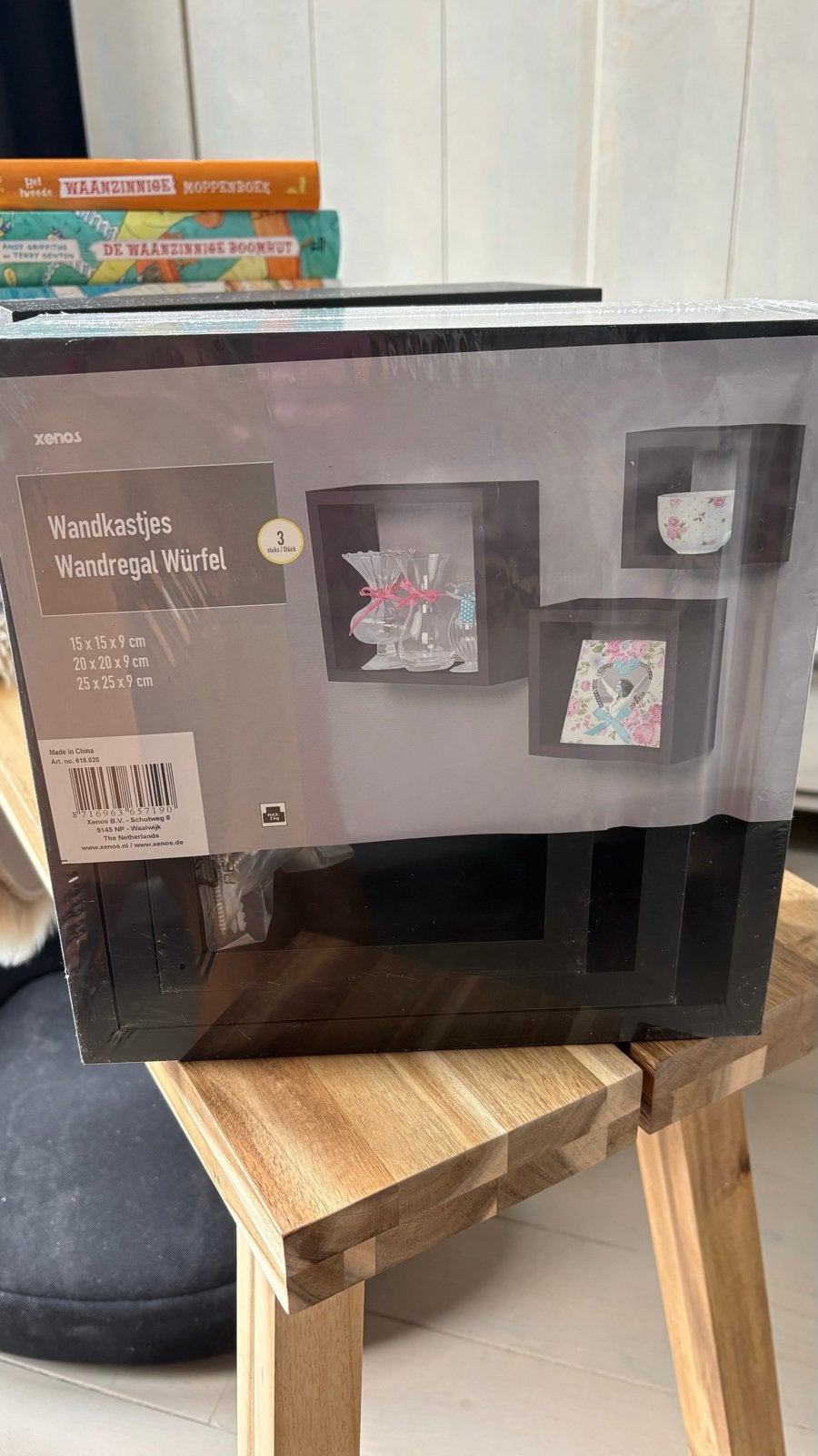6x Nieuwe Xenos Wandkastjes Wandregal Würfel Zwart, Ophalen, Nieuw