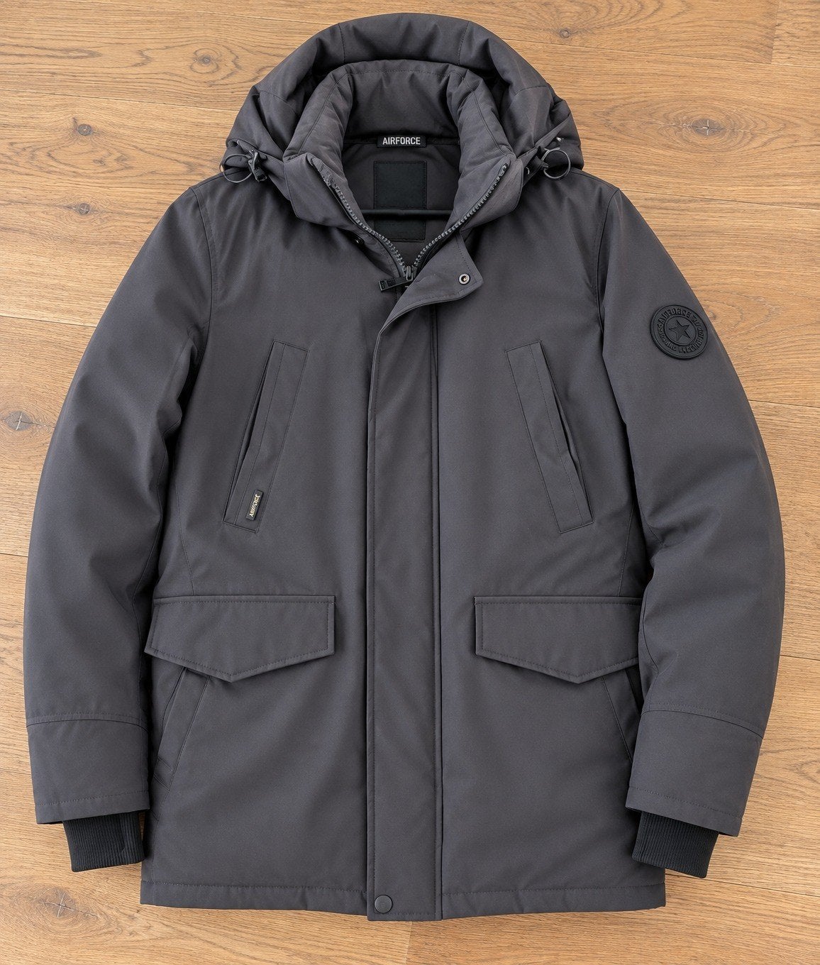 Airforce halflange parka winterjas maat S, Ophalen of Verzenden, Airforce, Grijs, Gedragen