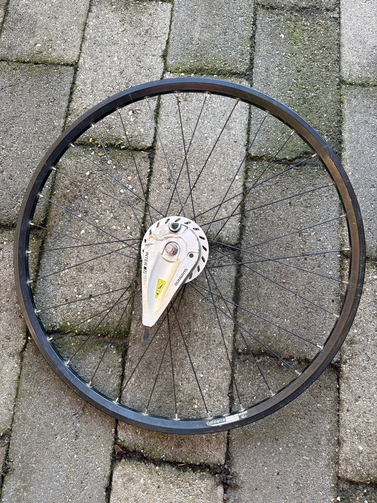 Gazelle Limited Edition Voorwiel met Shimano Naafdynamo, Wiel, Gebruikt, Ophalen of Verzenden, Aluminium