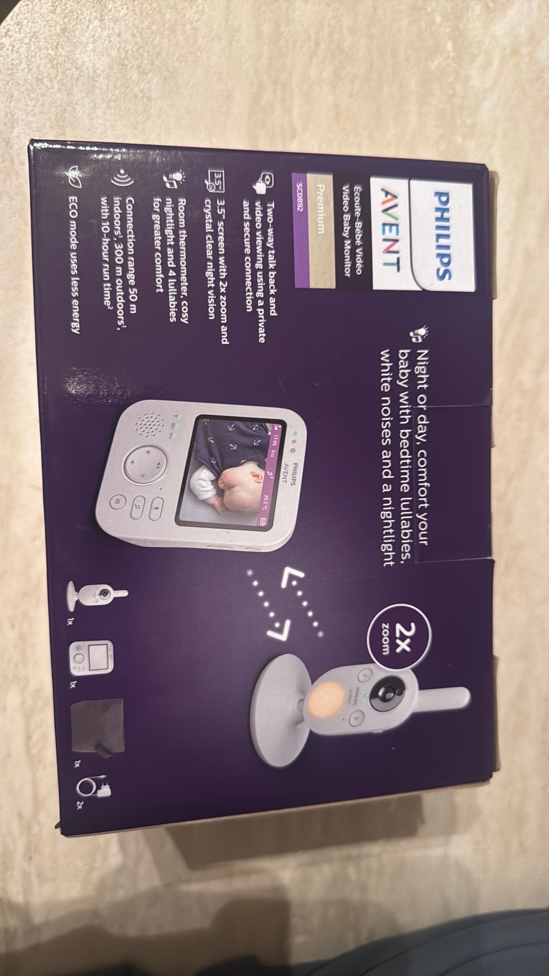 Babyfoon Philips Avent premium SCD892 nieuw, Kinderen en Baby's, Babyfoons, Ophalen of Verzenden, Zo goed als nieuw, 250 meter of meer