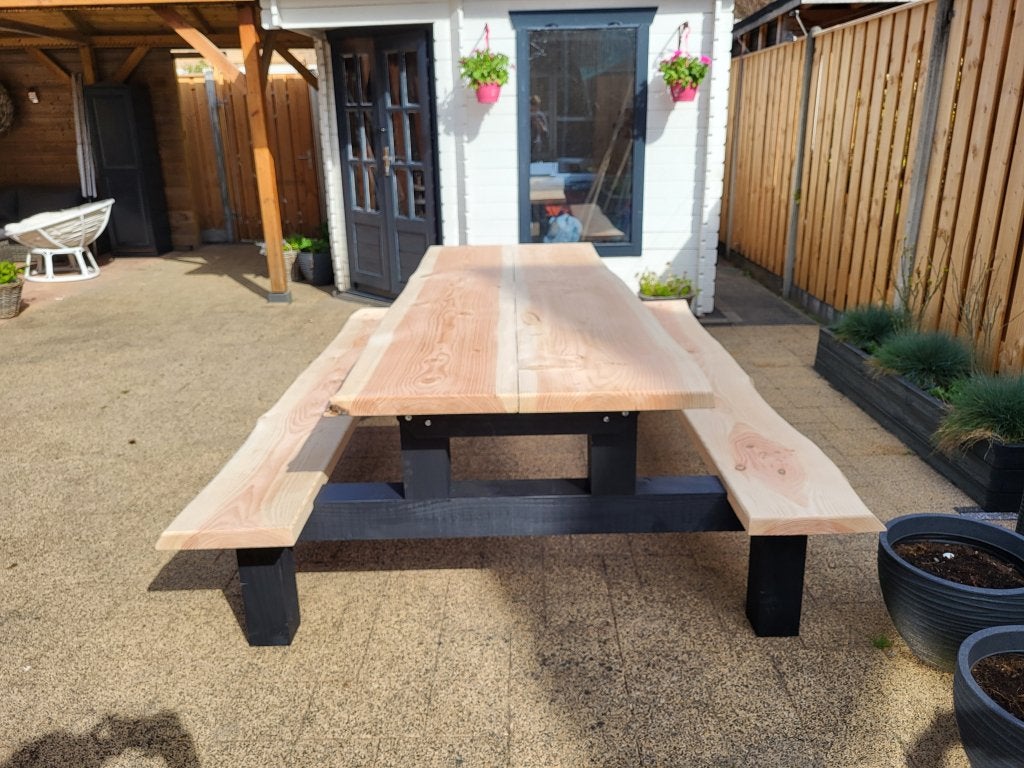 Picknicktafel douglas/lariks hout. Boomstamtafel., Niet ingevuld, Niet ingevuld, Nieuw, Ophalen of Verzenden