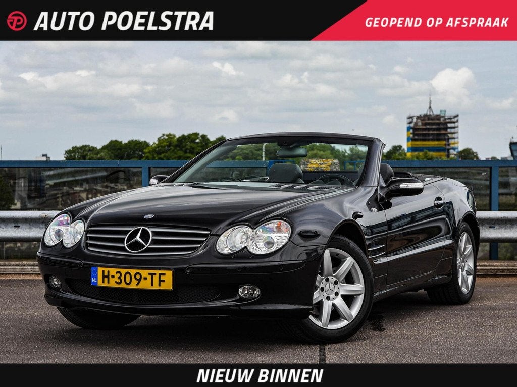 Mercedes-Benz SL-klasse 350 Xenon Leder Memory Stoelverwarmi, Automaat, Achterwielaandrijving, Zwart, Cabriolet