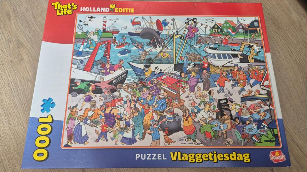 Goliath puzzel Vlaggetjesdag 1000 st, Hobby en Vrije tijd, Ophalen, 500 t/m 1500 stukjes, Zo goed als nieuw, Legpuzzel