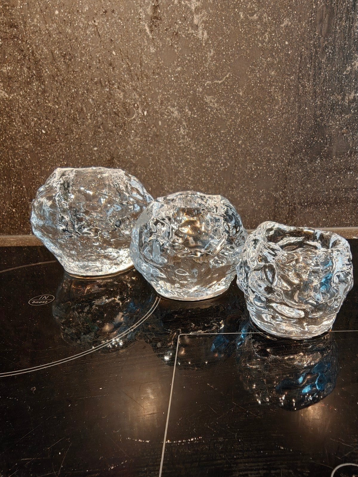 Kosta Boda votives/waxinelichthouders, set van 3, Kosta Boda, Waxinelichthouder, Ophalen of Verzenden, Glas