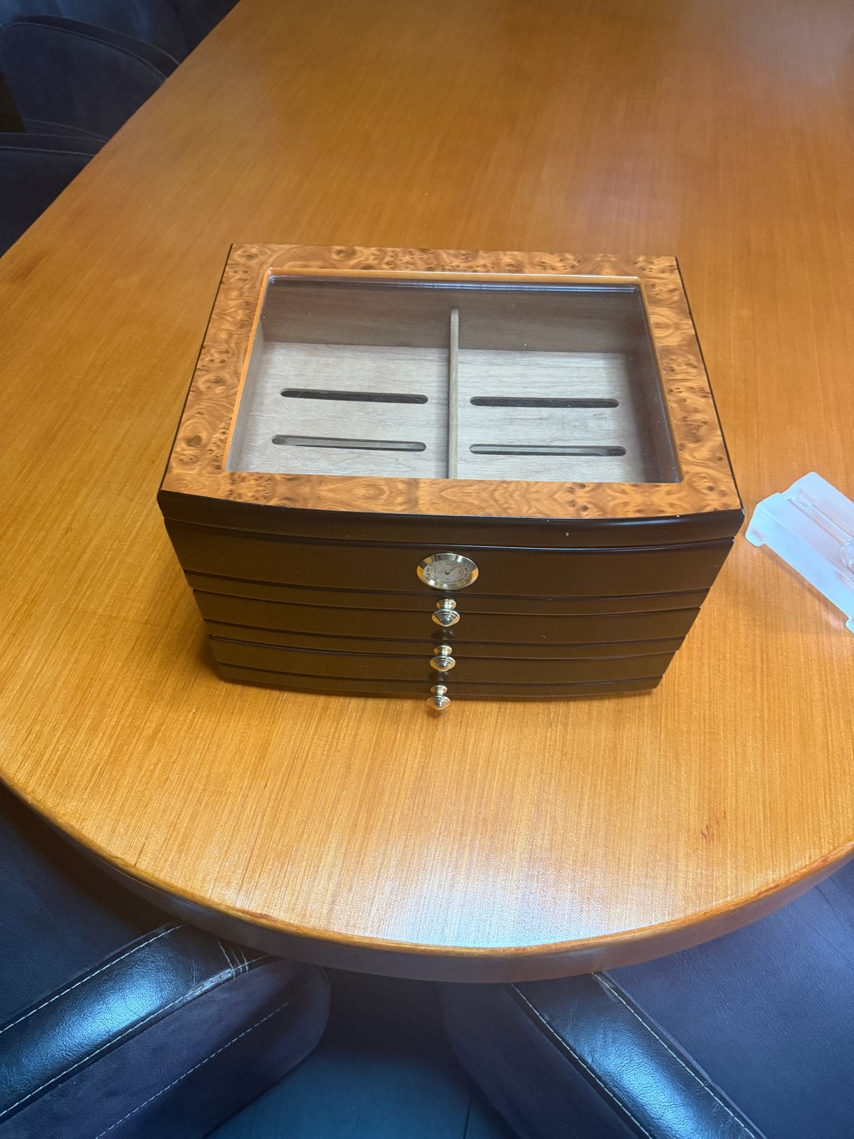 Luxe Sigaren Humidor met Hygrometer en Lades, Ophalen of Verzenden, Gebruikt, Tabaksdoos of Verpakking