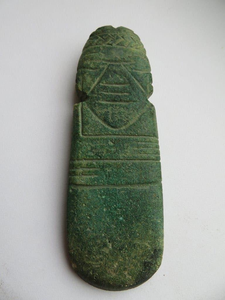 Costa Rica bodemvondst, Ritueel object, Steen/keramiek, Ophalen of Verzenden, Groen