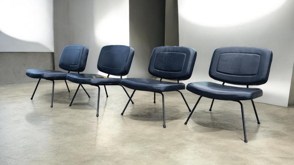 4x pierre paulin CM190 Thonet Lounge chair 1950-60s, Gebruikt, Minder dan 75 cm, Overige materialen, Ophalen of Verzenden