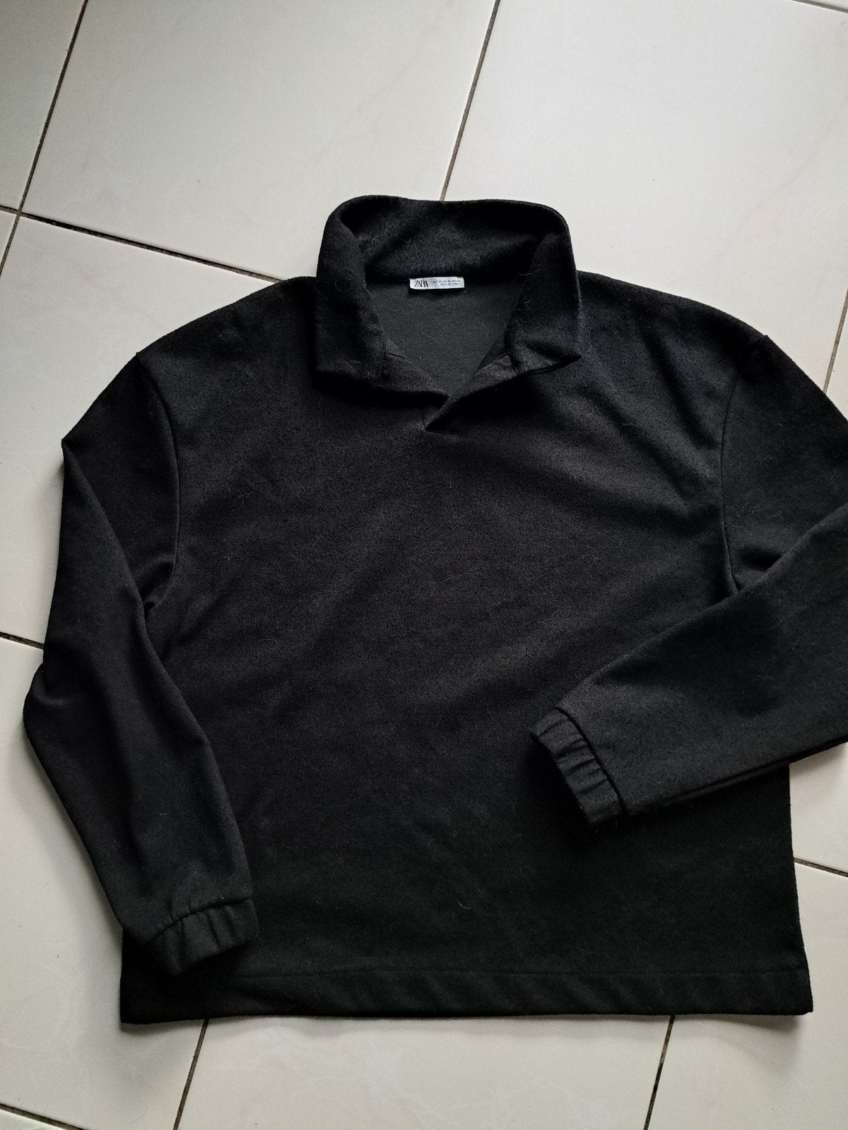 Zwarte Zara trui met kraag xl, Zara, Zwart, Maat 56/58 (XL), Ophalen of Verzenden