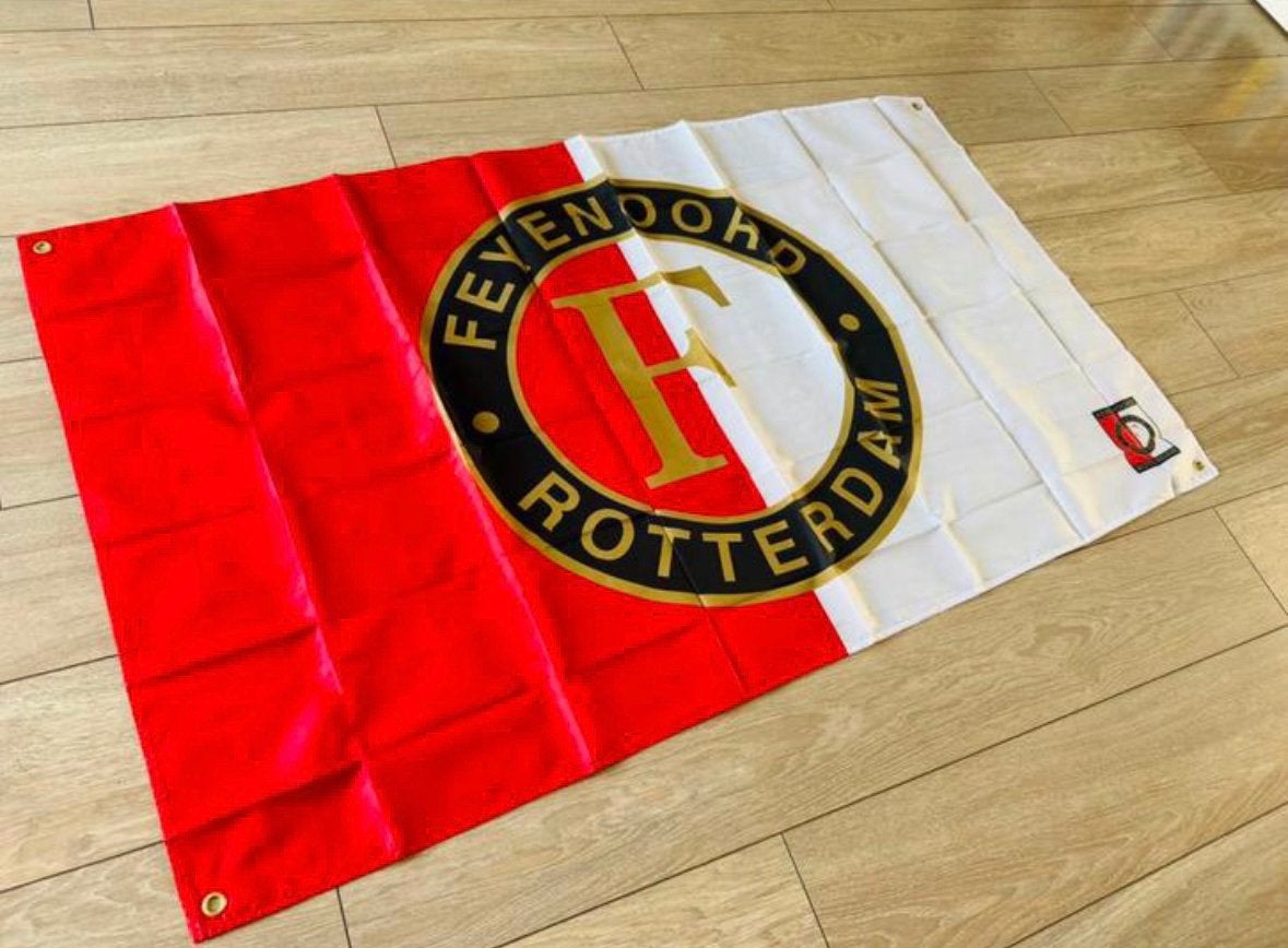 NIEUWE Mooie Rood Witte Feyenoord Vlag, Ophalen of Verzenden, Nieuw, Feyenoord