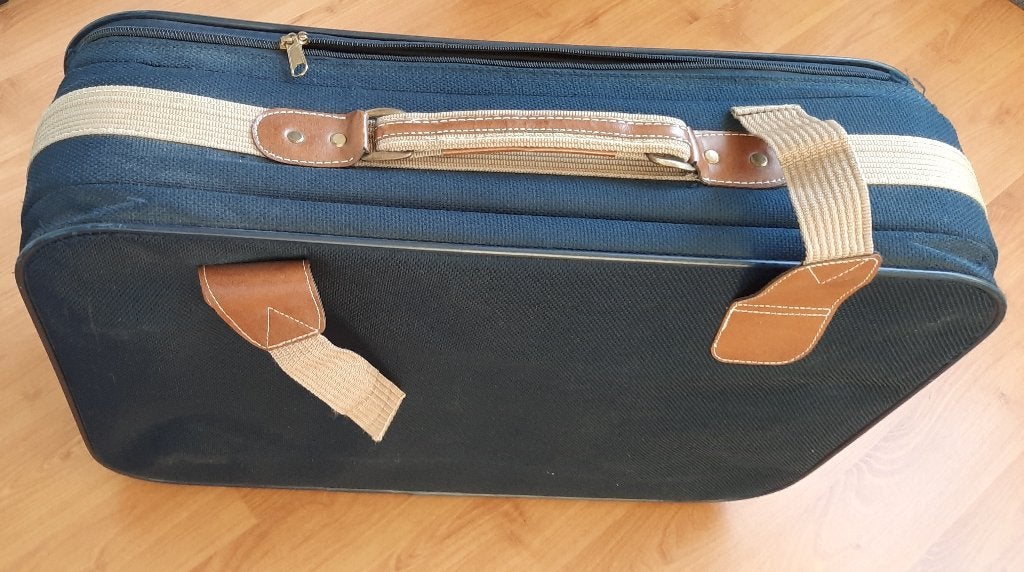 Blauwe Reiskoffer, Sieraden, Tassen en Uiterlijk, Koffers, Ophalen, Overige materialen, Gebruikt, Minder dan 50 cm
