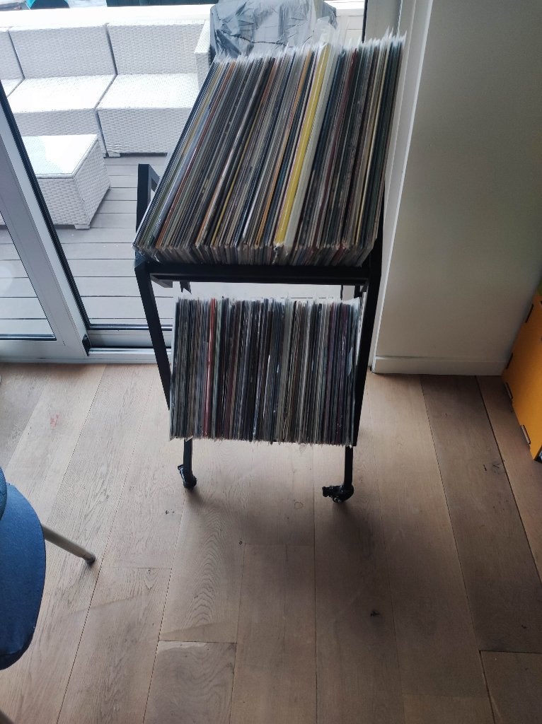 vinyl record rack, Ophalen of Verzenden, Metaal, Industrieel, Gebruikt