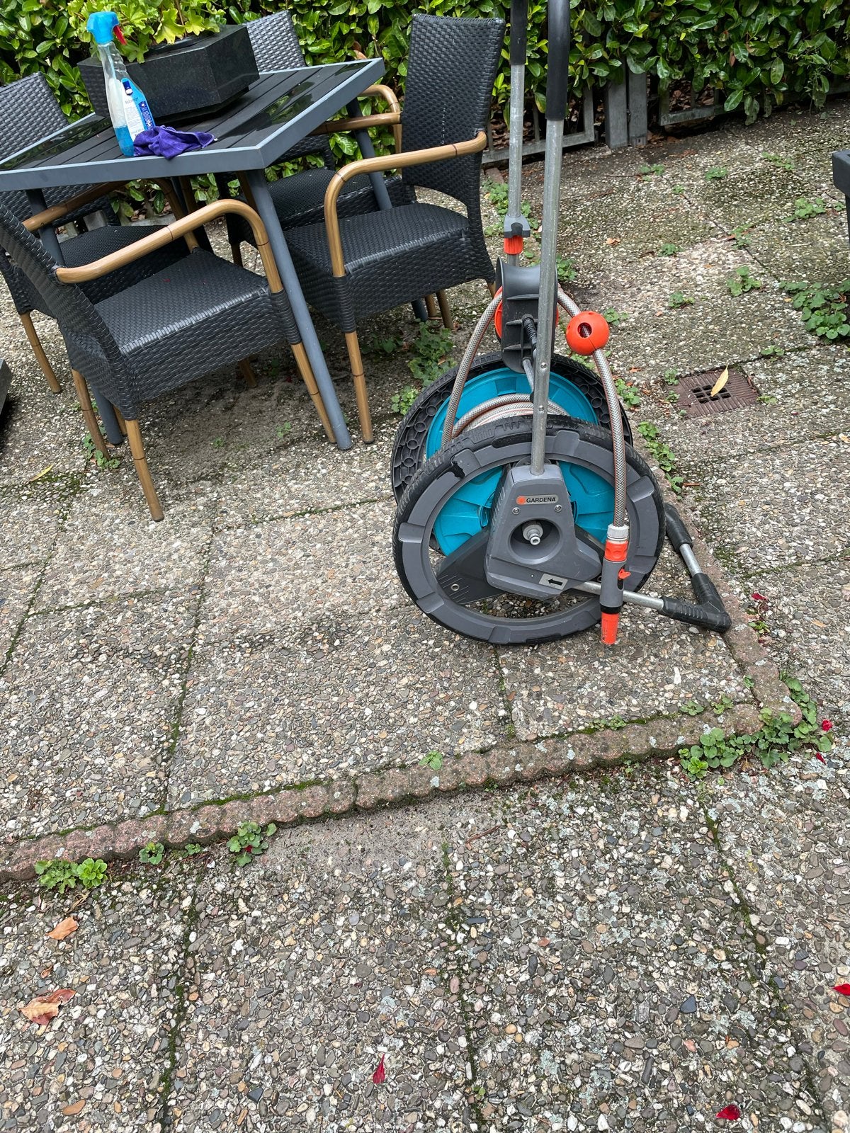 1 Luxe Gardena Tuinslanghaspel met 20 meter slang, Ophalen, Zo goed als nieuw, Tuinslanghaspel