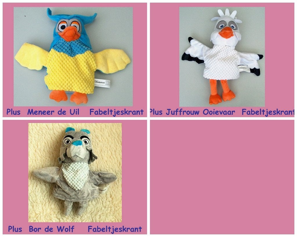 Fabeltjeskrant Handpop Uil Ooievaar Wolf van PLUS, Plus, Ophalen