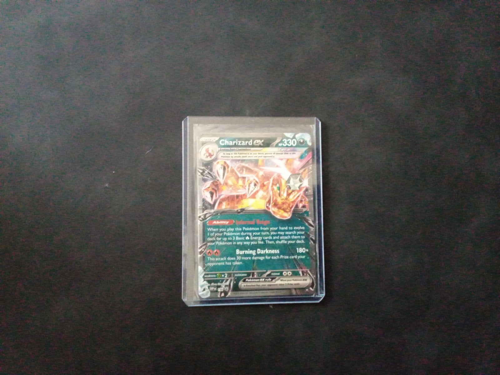 Charizard EX Pokémon Kaart - Burning Darkness 330 HP, Ophalen of Verzenden, Zo goed als nieuw, Losse kaart