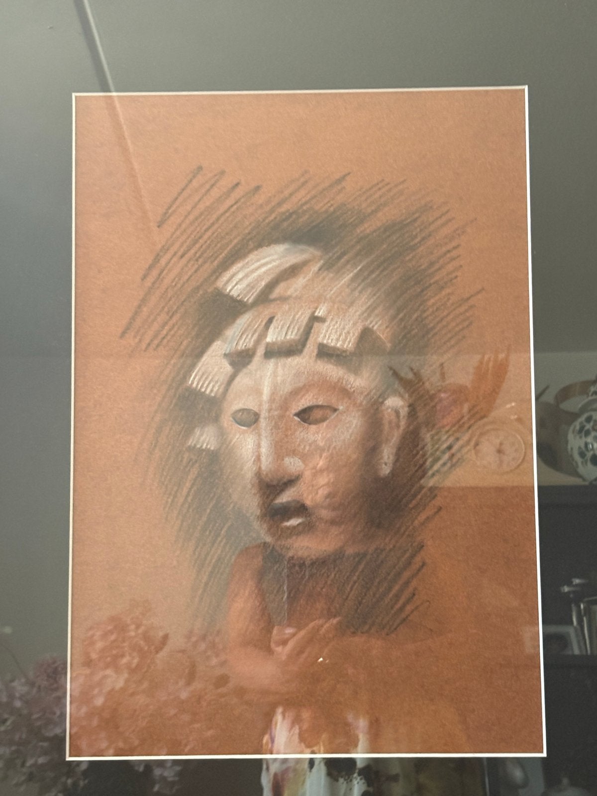 2 etsen van Maya cultuur in lijst, Ophalen, Ingelijst, Mythologie, 1950 - 1999