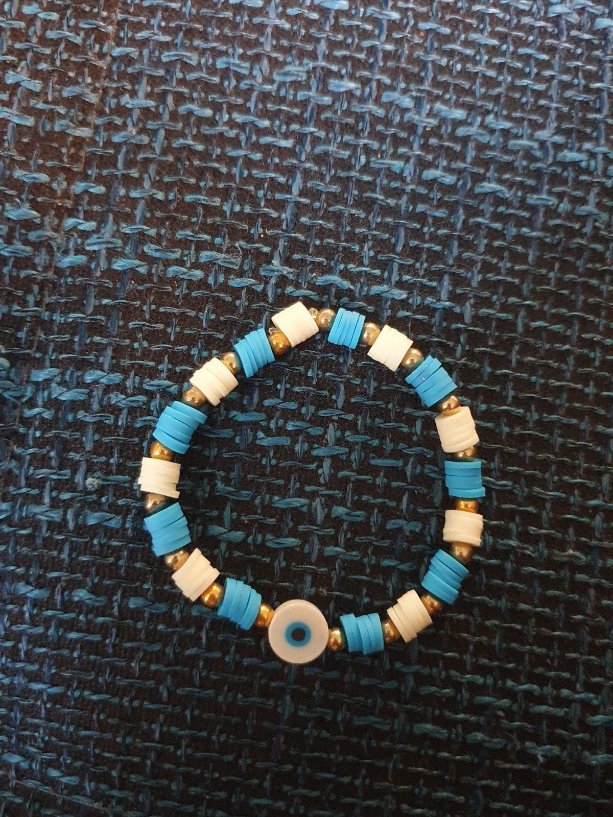 Handgemaakte Armband met Boze Oog Kraal, Overige materialen, Blauw, Nieuw, Ophalen of Verzenden