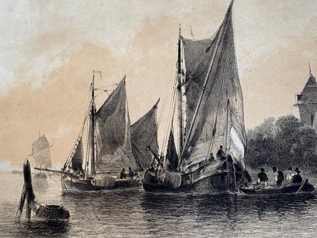 Litho van Antonie Waldorp, Ophalen of Verzenden, Landschappen, Lithografie