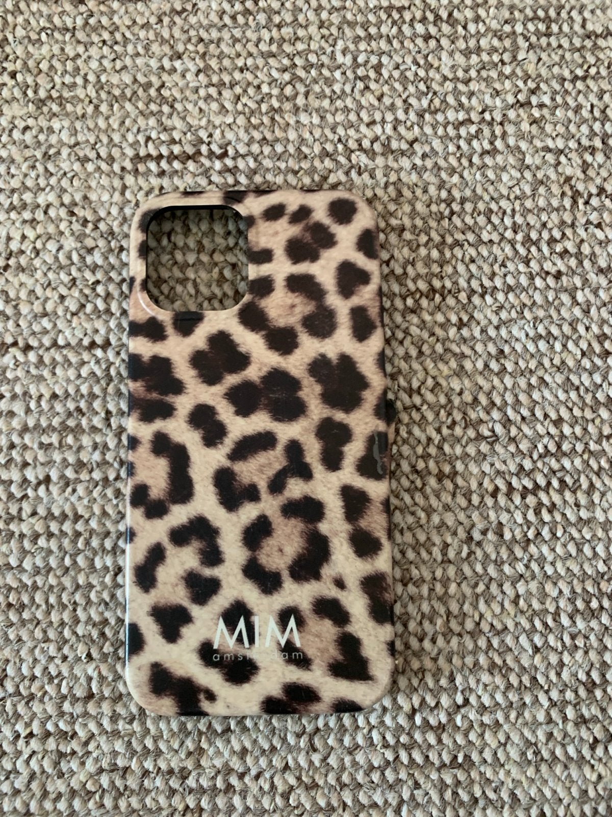 MIM Amsterdam iPhone hoesje met luipaardprint voor iphone 12, Kunststof, Gebruikt, Overige merken, Hoesje of Tasje